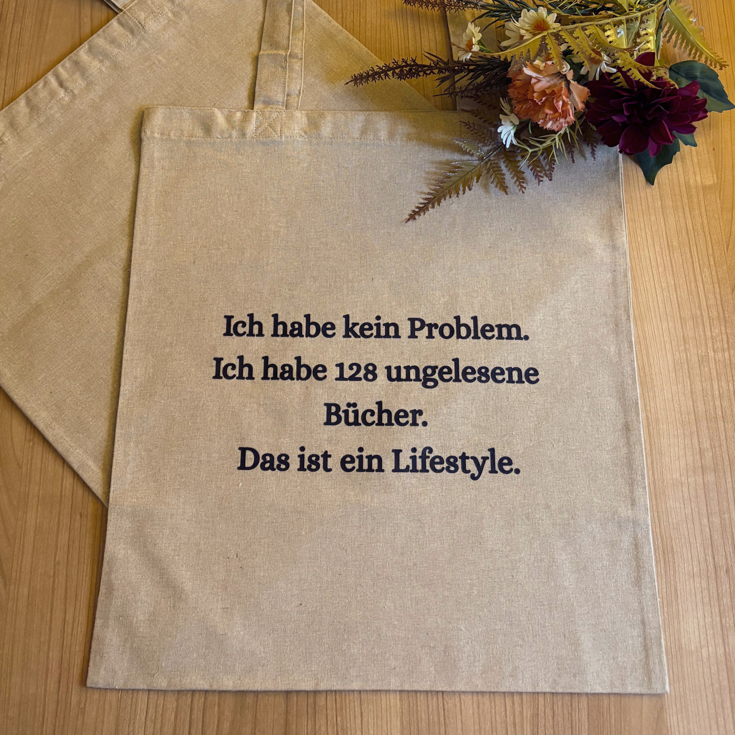 Buchige Stofftasche - ungelesene Bücher