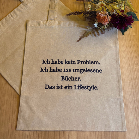 Buchige Stofftasche - ungelesene Bücher