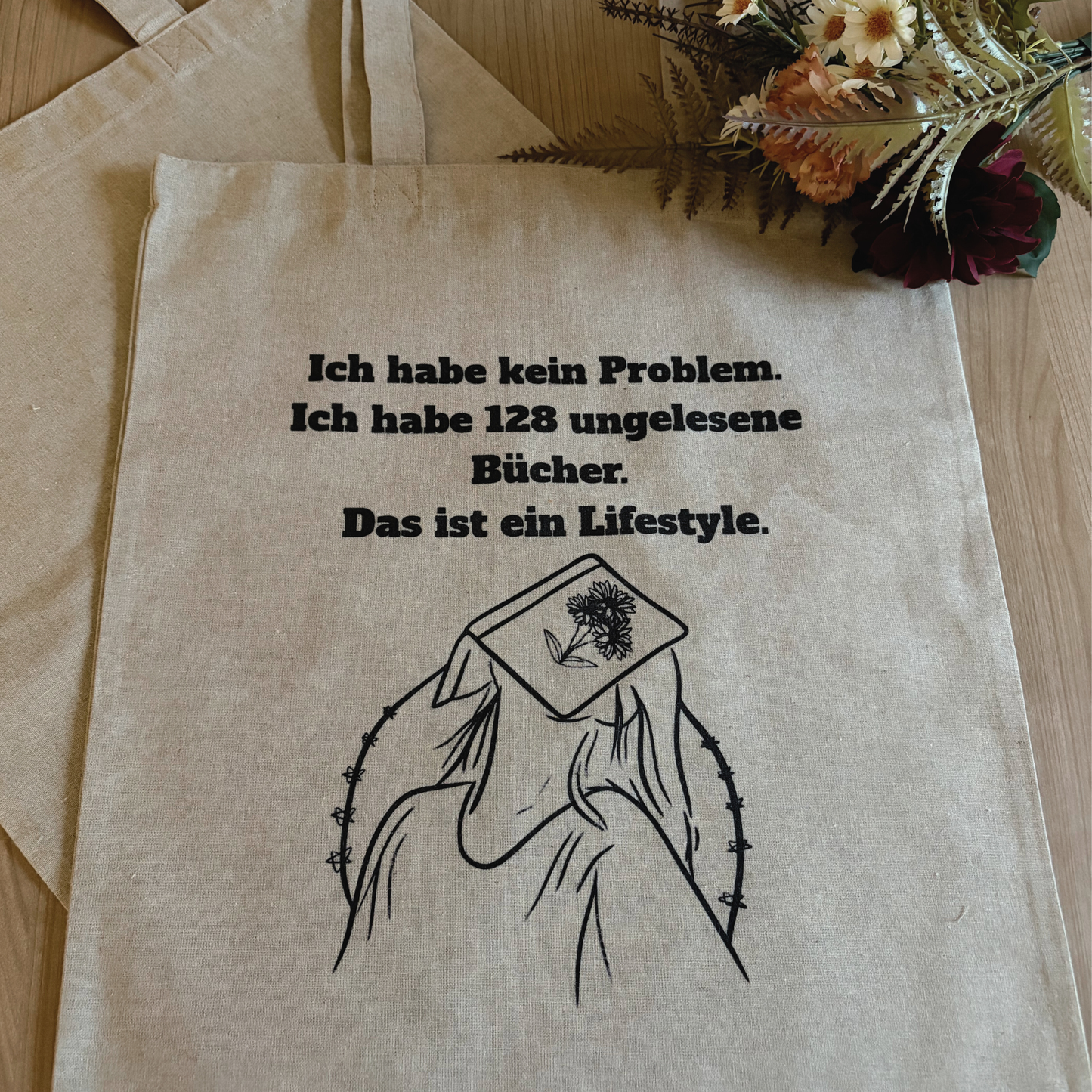 Buchige Stofftasche - ungelesene Bücher